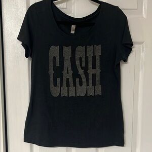 Vintage Black Distressed Johnny Cash Graphic Tee